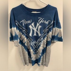 Vintage New York Yankees Liquid Blue Tye Dye T Shirt